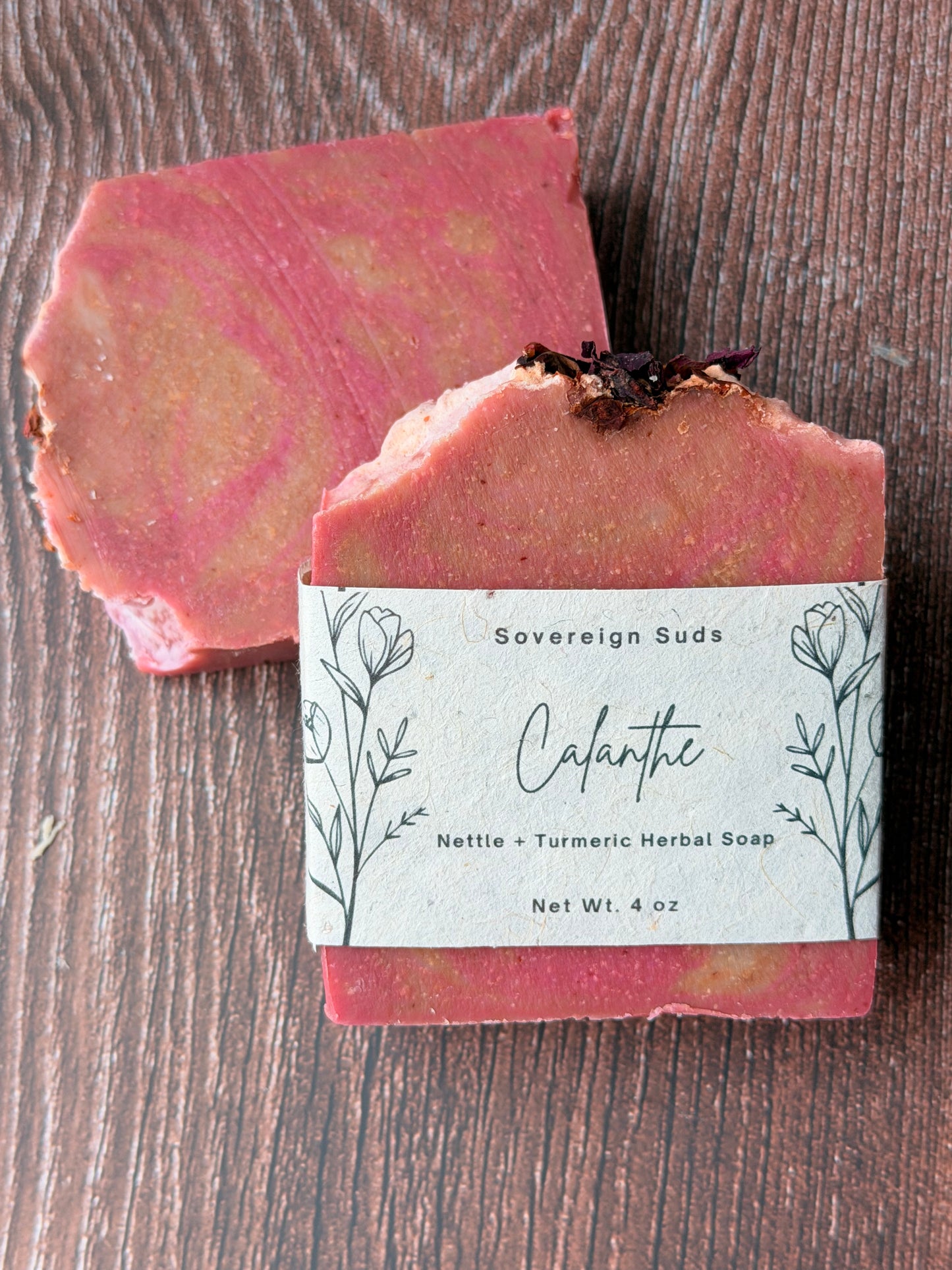 Calanthe | Hibiscus Botanical Cold Process Soap | Sovereign Suds