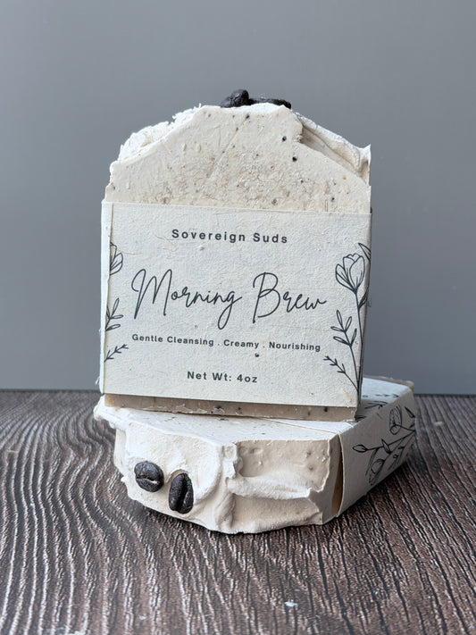 Coffee Goat Milk Soap | Handmade Exfoliating Bar | Sovereign Suds “ Morning Brew”