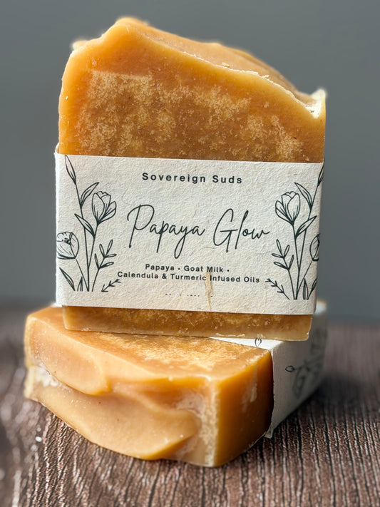 Papaya & Goat Milk Soap | Handcrafted Tallow Soap “ Papaya Glow”