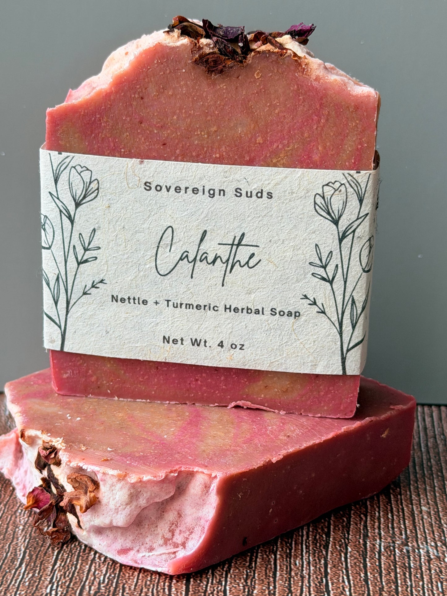 Calanthe | Hibiscus Botanical Cold Process Soap | Sovereign Suds