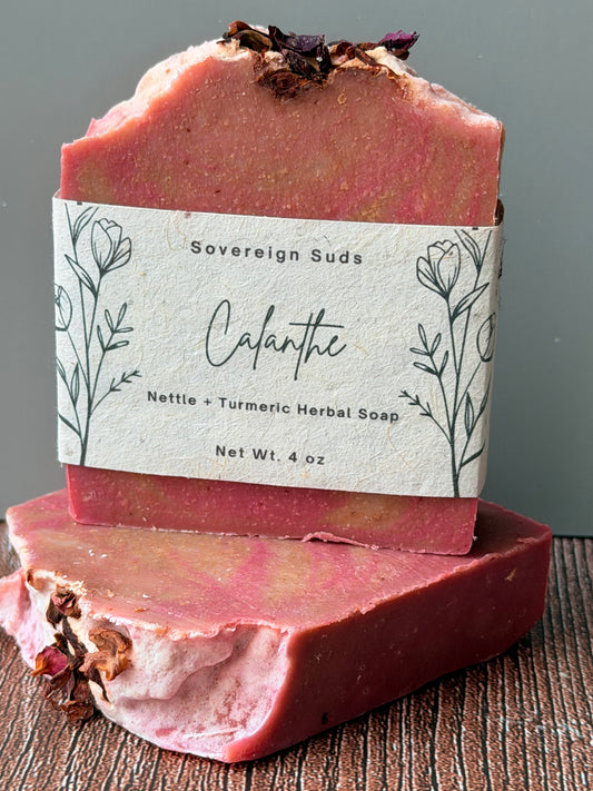Calanthe | Hibiscus Botanical Cold Process Soap | Sovereign Suds