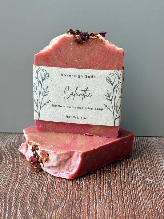 Calanthe | Hibiscus Botanical Cold Process Soap | Sovereign Suds
