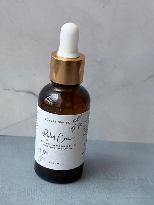 Rooted Crown Botanical Hair & Scalp Oil | Rosemary Hair Oil | Sovereign Suds